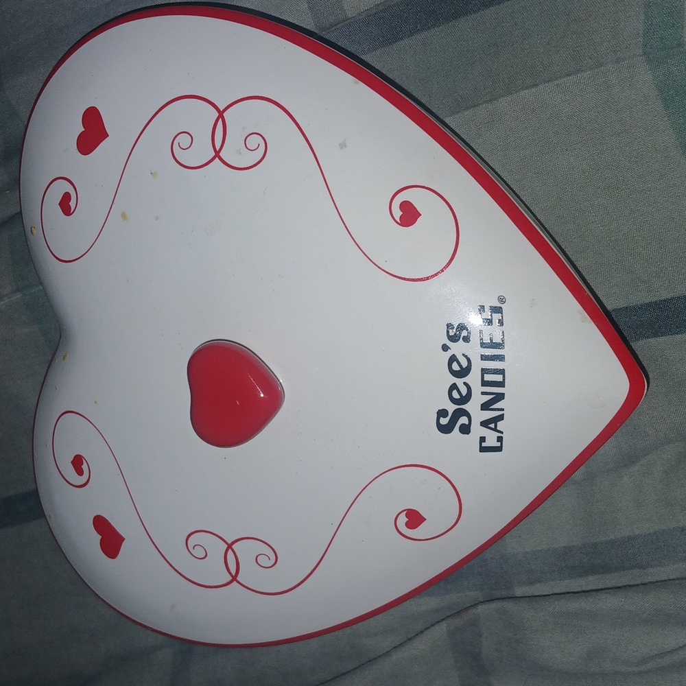 See's Candies Heart-Shaped Candy Holder